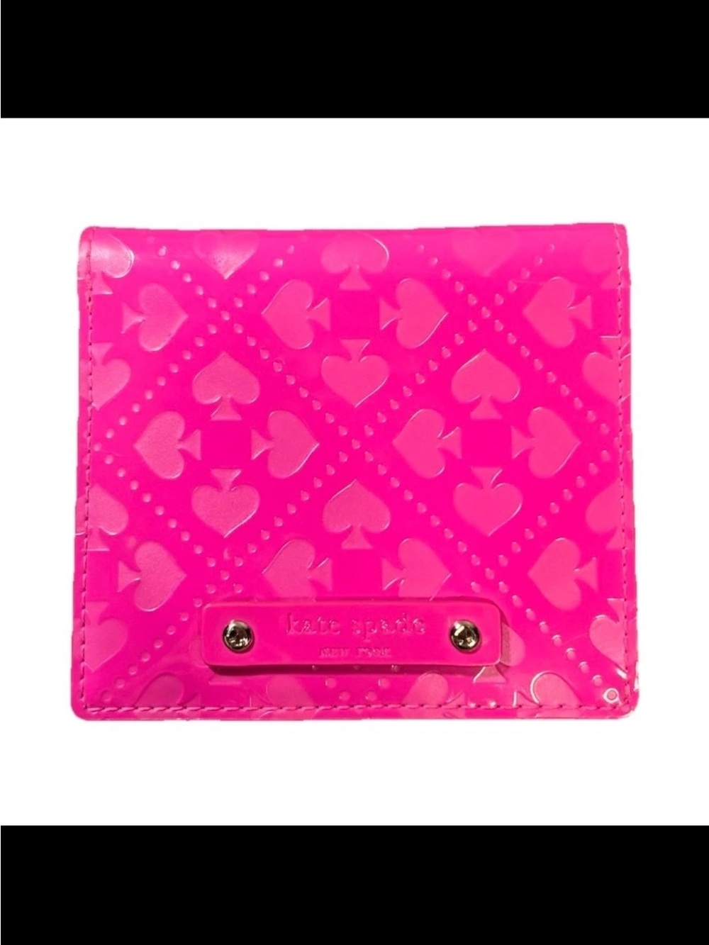 kate spade Hot Pink Embossed Heart & Spade Wallet